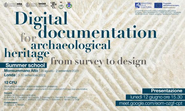 Digital documentation archaeological heritage for from survey to design